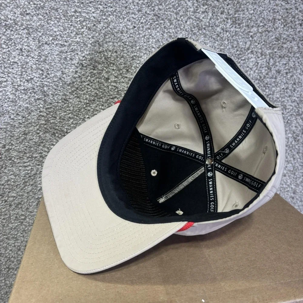 Swannies Golf Breakfast Ball Hat Cap Snap Back Mens One Size Beige Rope